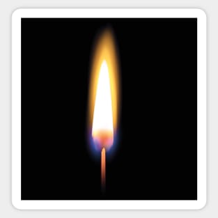 Lighted Match on a Black Background Sticker